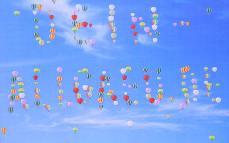 März 2006 Kalenderblattt "dein allgäu" - ein Himmel voller Ballonfahrer - März im Allgäu