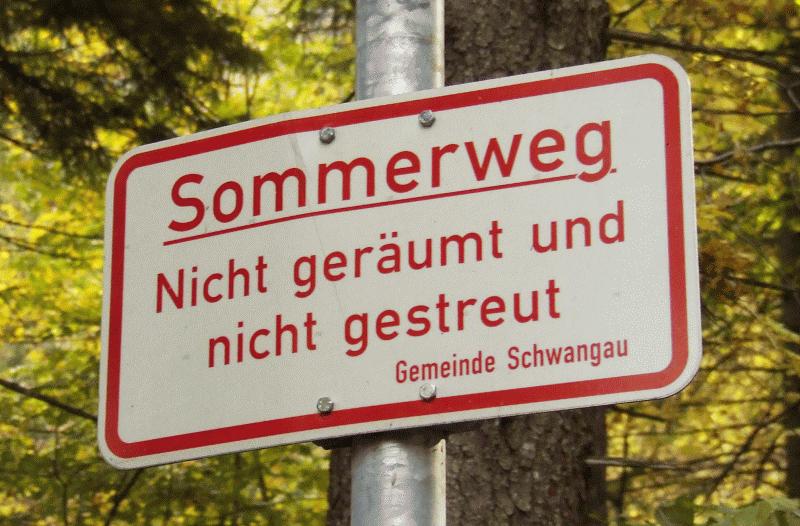 Sommerweg - nicht gräumt und nicht gestreut - Pöllatschlucht Schwangau 2019