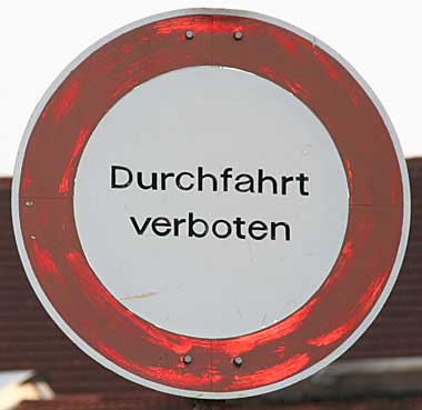 Verkehrszeichen: Durchfahrt Verboten Heimenkirch 2007