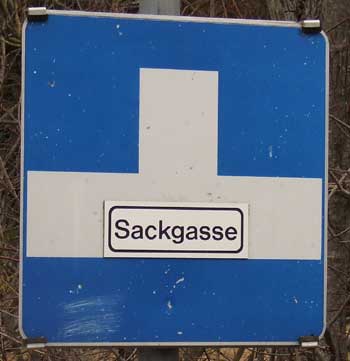 Verkehrszeichen Sackgasse Österreich - internationale Version für D-A-CH