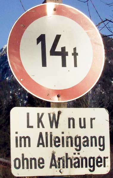 Brücke über den Zulauf des Heiterwanger See (Heiterwang) - Anhänger bverboten????