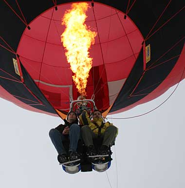 2 Sitzflächen - mehr nicht - Ballonfahren extrem