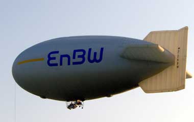 Flug von einem Blimp