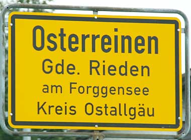 Osterreinen ist Ortsteil von Rieden am Forggensee