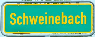 Ortsschild Schweinebach: Schweinebach ist ein Teil von Isny