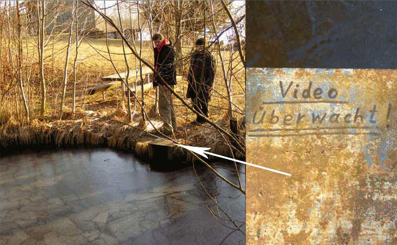 Dieser Weiher wird Video überwacht - steht zumindest hier auf dem Schild - Forggensee