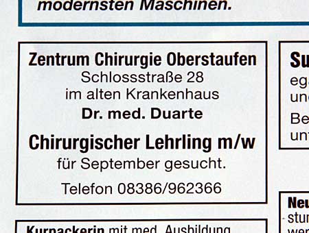 Chirurgischer Lehrling? Zauberlehrling ja - Oberstaufen Mitteiliungsblatt 06/2009