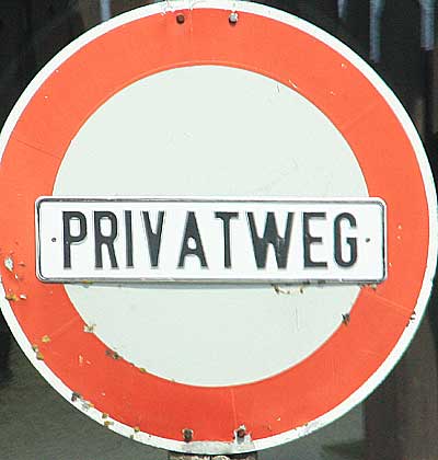 Verkehrszeichen: Privatweg - Grünenbach 2009