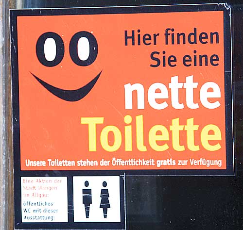 Die nette Toilette in der Fussgängerzone in Wangen