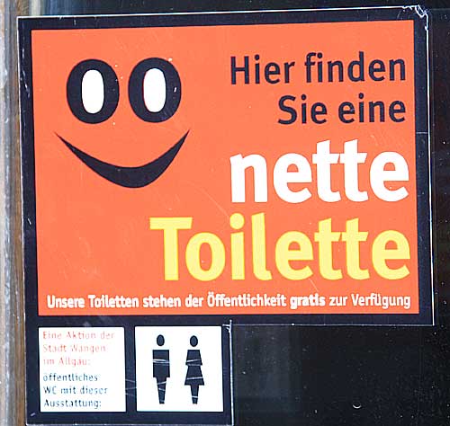 Liste der teilnehmenden Toiletten  am Wangener netten Toiletten Programm