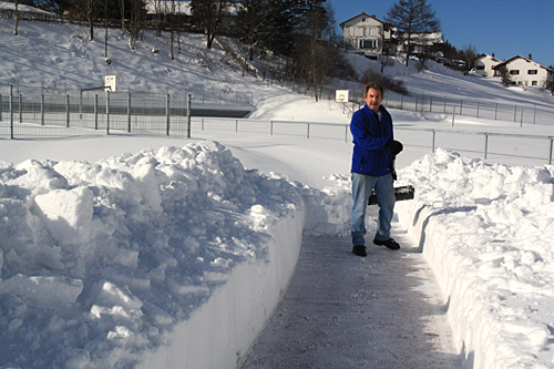 Wintersport in Lindenberg im Sportstadion - Bio Schneeräumen in Lindenberg