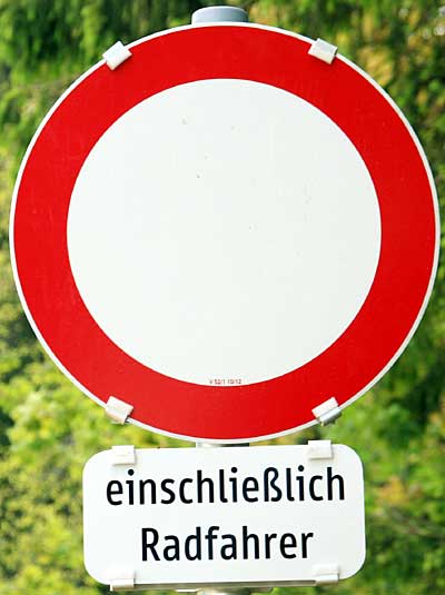 Verkehrszeichen Radfahren Verboten - Schieben erlaubt - und wie wird das aufgehoben?