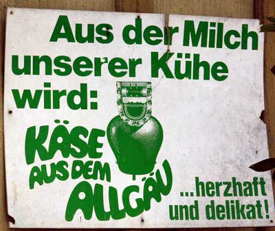 schon etwas älters Schild (<1990) in Wigglis - Röthenbach gesehen, gegenüber der BayWa