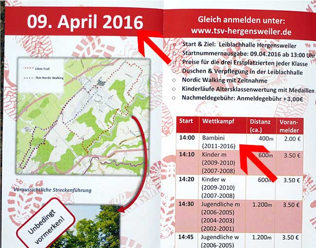 Laufsportveranstaltungen sind das was der Name schon sagt, es wird gelaufen und demzufolge sind diese auch nicht Rollstuhlfahrer geeignet. Aus rechtlichen Gründen muss darauf hingewiesen werden. -> ??????