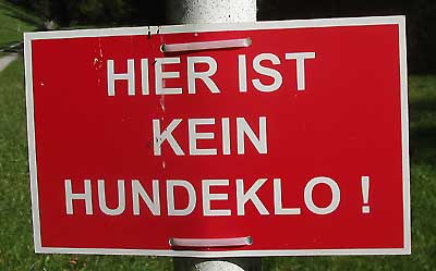 Schild: hier ist kein Hundeklo - Malleichen 2015