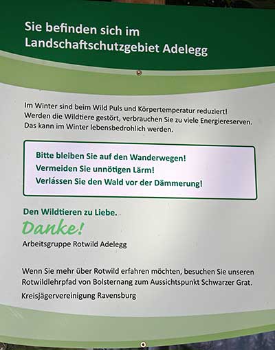 Adelegg - Landschaftsschutzgebiet - Verlassen Sie den Wald vor der Dämmerung und bleiben Sie auf den Wegen