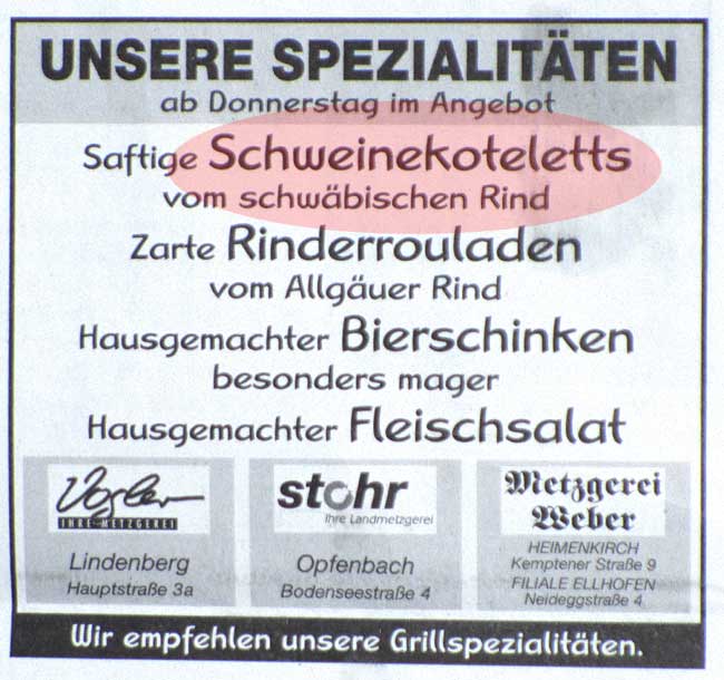 Schweinekotletts vom Rind - Allgäuer Hybrid Rasse, weidefähig