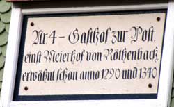 Gasthof zur Post - einst Meierhof, erwähnt 1290 in Röthenbach