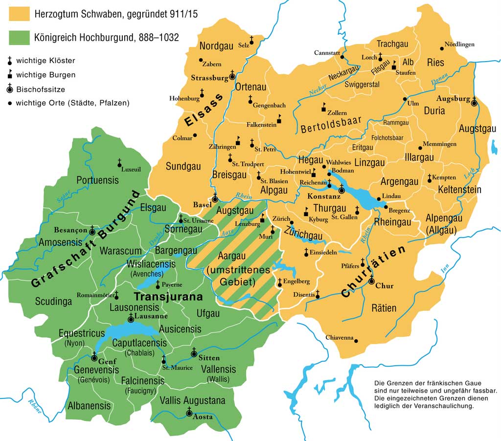 Karte Wikipedia mit dem Herzogtum Schwaben ~1000