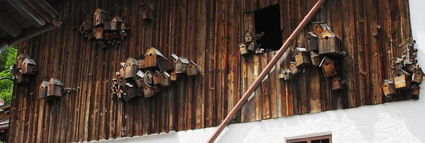 ist eigentlich eine Kunstinstallation, da die kleinsten Häuser nur aus einem Holzblock bestehen.