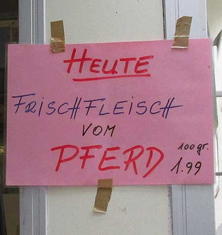 Pferdefleisch, Pferdewurst, Frischfleisch vom Pferd - Kempten 2018