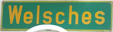 Ortsschild Welsches - Welsches ist Ortsteil von Wangen