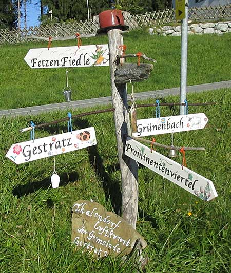 Luftkurort Thalendorf am Radweg Bodensee Königsee Wegweiser (Gestratz - Grünenbach)