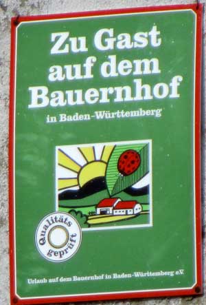 Urlaub auf dem Bauernhof Schild BW 