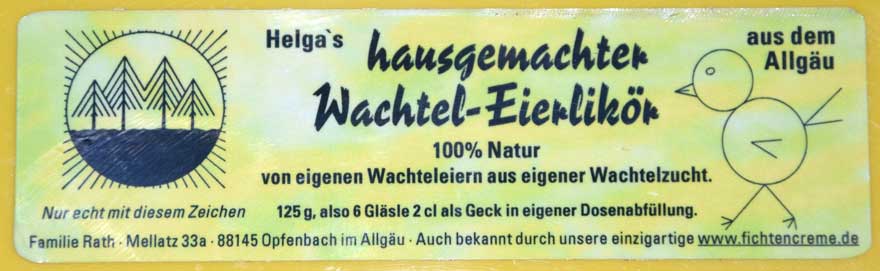 Wachteleier Likör - Das Original aus dem Allgäu