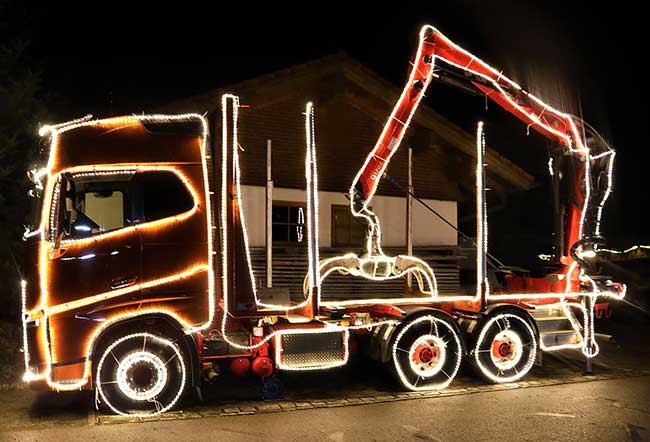 Weihnachtstruck Allgäu 2016 - herrliche beleuchtet in Weiler  bei Fischen