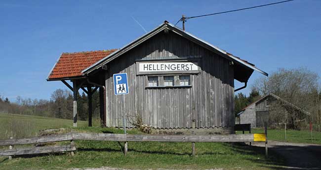 Bf Hellengerst - der ehemals höchstgelegene Normalspur Bahnhof Deutschland an der Strecke Isny - Buchenberg - Kempten