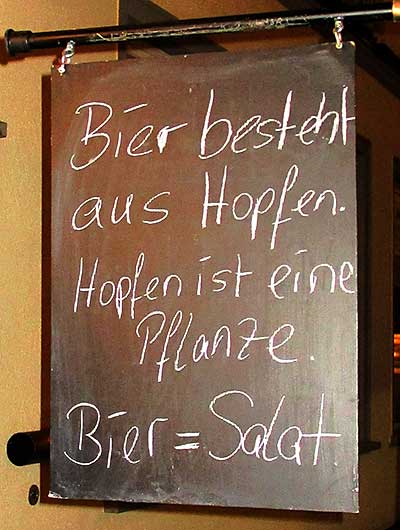 Bierssalat in der Horns & CRONS Bar in Wangen