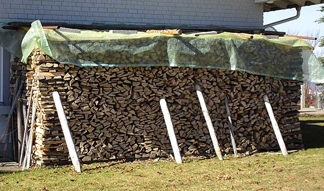3 Lgaen Holz vor der Hütte in Lanzenberg
