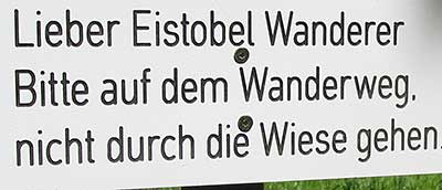 Eistobel - Bitte auf dem Wanderwg bleiben