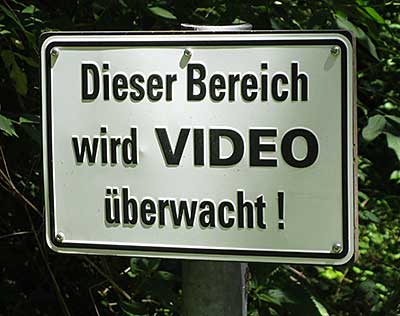 Dieser Bereich des Waldes wird Video überwacht