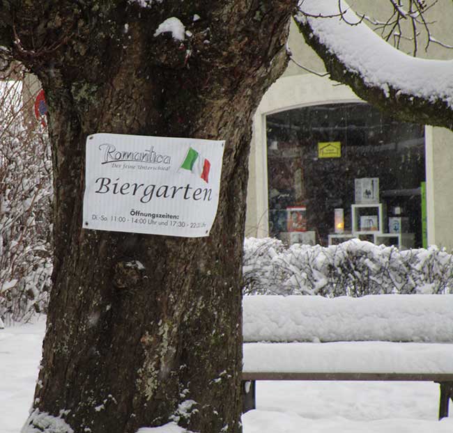 Biergarten in Wangen - heute werde ich da wohl nicht bedient werden