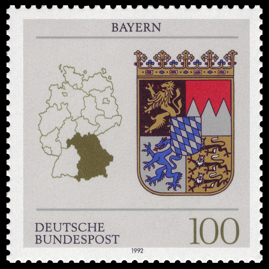 Falsches oder richtiges Bayerisches Staatswappen auf der Briefmarke.