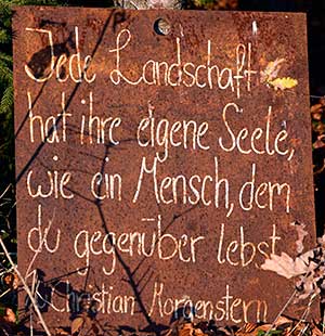 Jede Landschaft hat ihre eigene Seele, wie ein Mensch, dem du gegenüber lebst - Christian Morgenstern - gesehen in Diepoldshofen Hinterberg 2018 (Leutkirch)