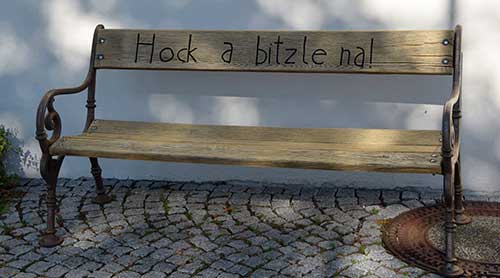 Hock a bitzle na - Bank in Hergensweiler - Westallgäu 2018