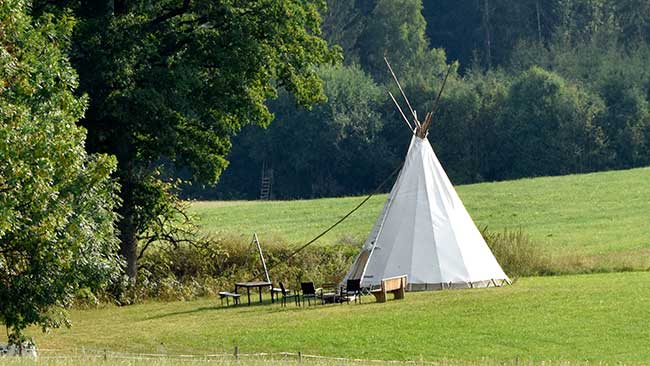 Kinderfreizeit im Im Indianerzelt (Tipi) Mapprechts 2018