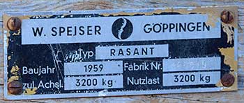 W.Speiser Göppingen Anhänger Rasant Baujahr 1959 Wangen 2018