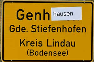 2018 - 1.Mai Nacht Scherz - Ort Stiefenhofen wird umbenannt - hier Ortsteil Genhausen