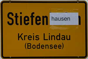 2018 - 1.Mai Nacht Scherz - Ort Stiefenhofen wird umbenannt - hier Stiefenhausen selber