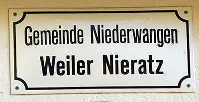 Nieratz ist Teil von Niederrwangen und Niederwangen gehört zu Wangen i.A