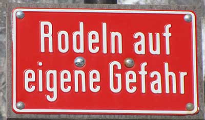 Rodeln auf eigene Gefahr -  Bad Hindelang 2018