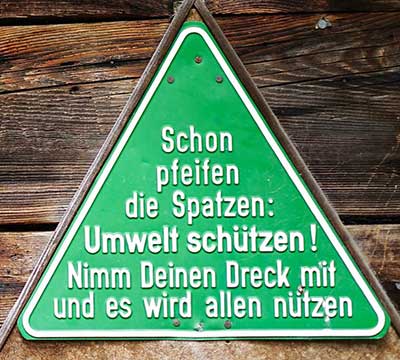 Schon pfeifen die Spatzen: Umwelt schützen! Nimm Deinen Dreck mit und es wird allen nützen - Oberstdorf 2018