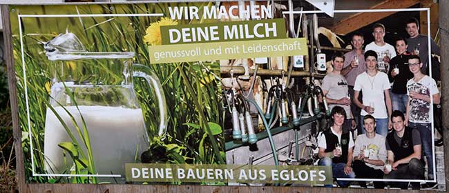 persönliche Milchwerbung der Eglofser Bauern