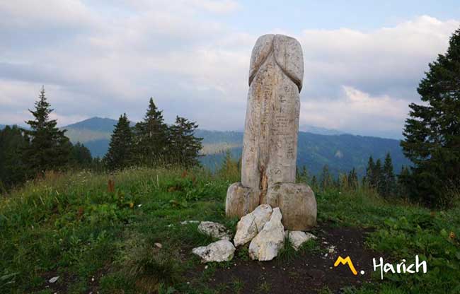 der Phallus eines 2 m hohen Enzen Penis wurde am Grünten, kurz vor dem Gipfel im Juni 2019 gefunden