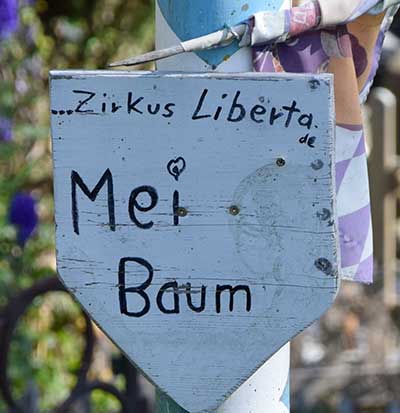 Der Maibaum in der Freien Republik Göhlenbühl schreibt sich Mei Baum (Immenstadt 2019)