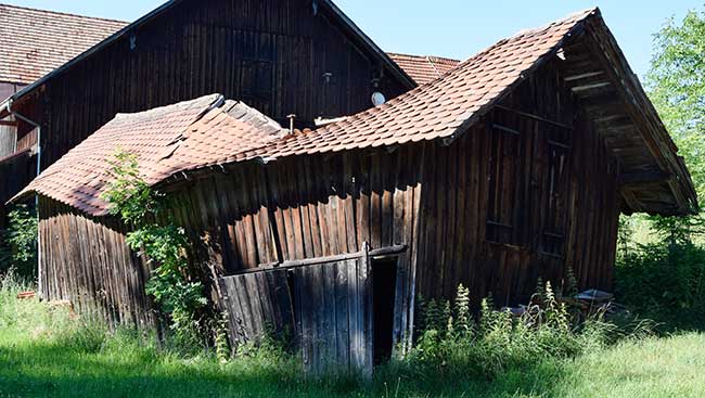 Obere Argen Isny - verfallener Schuppen 2019